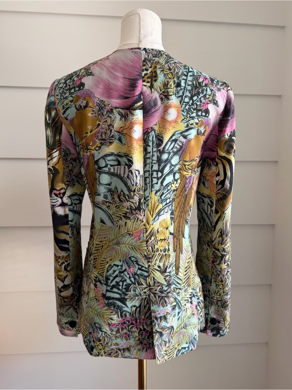Maison Scotch Tiger & Leopard Print Tuxedo Blazer Jacket - Picture 4 of 7